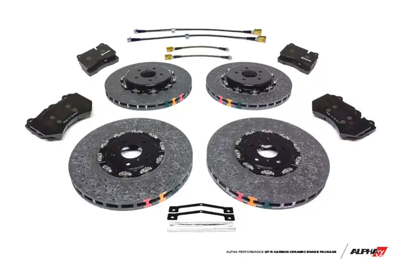 AMS Performance 2012+ Nissan GT-R DBA/NISMO R35 Alpha Carbon Ceramic Brake Kit Original