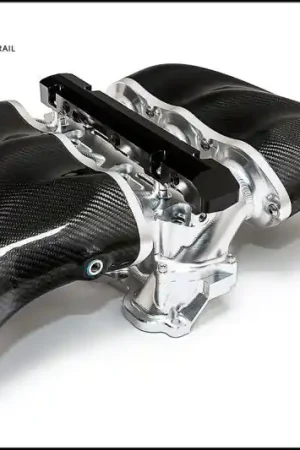 AMS Performance 2009+ Nissan GT-R Alpha Carbon Fiber/Billet Intake Manifold w/Std Fuel Rail - Clear Hassle-Free Returns