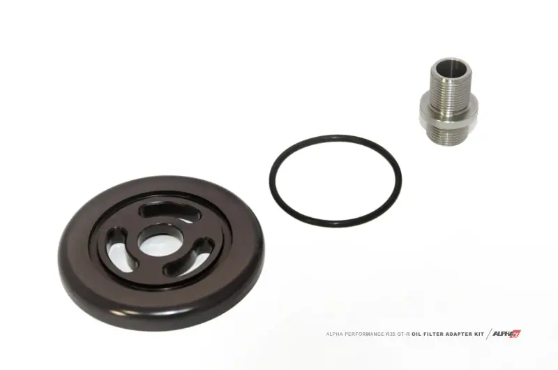 While Supplies Last AMS Performance 2009+ Nissan GT-R R35 Alpha CNC Billet Oil Filter Adapter w/Race Filter