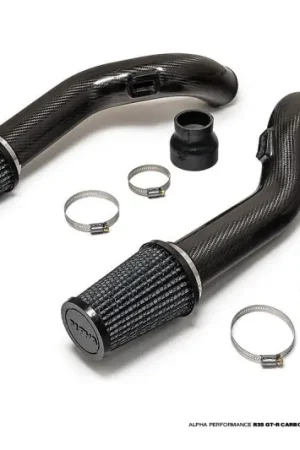 Hassle-Free Returns AMS Performance 2009+ Nissan GT-R R35 Alpha Carbon Fiber Intake Pipes for Stock Turbos