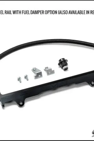 New Release AMS Performance 08-15 Mitsubishi EVO X CNC Machined Aluminum Fuel Rail w/Pulsation Dampener - Black