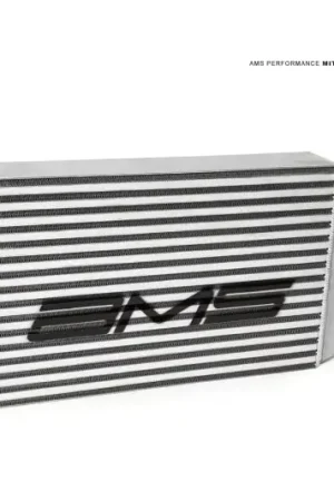 AMS Performance 08-15 Mitsubishi EVO X Front Mount Intercooler w/Modular Cast End Tanks & Logo Secure Checkout