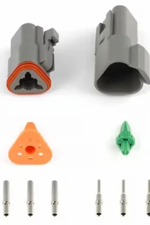 Haltech Matching Set of Deutsch DT-3 Connectors (DT06-3S + DT04-3P) - (13 Amp) Plug & Pins Time-Limited