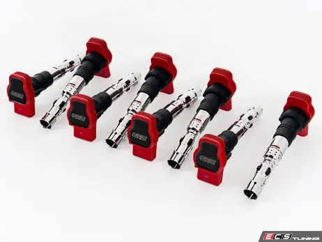 ECS Tuning Red Ignition Coil Pack Set for 4.2 V8 Audi S4 (B6) and S4 (B7) Top Rated