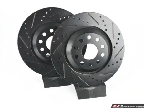 Buy Online ECS Tuning Rear V5 Drilled & Slotted Brake Rotors Set (310x22)
