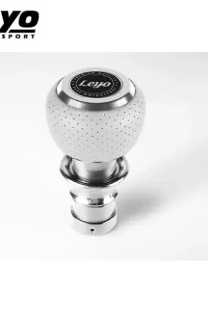 Leyo Motorsport Grey Nappa DSG Shift Knob (Silver Anodized) Luxury
