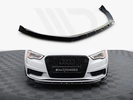 Final Sale Maxton Design Gloss Black Front Splitter V.1 Audi A3 Sedan 8V PFL
