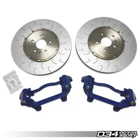 Same Day Shipping 034 Motorsport - 2-Piece Floating Front Brake Rotor 375mm Upgrade for Mk8 Golf R & Audi 8Y S3 - Blue