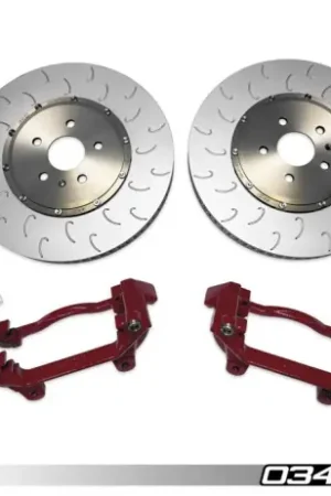 Crafted 034 Motorsport - 2-Piece Floating Front Brake Rotor 375mm Upgrade for Mk8 Golf R & Audi 8Y S3 - Red