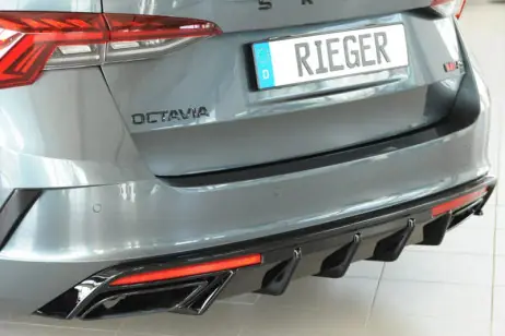 Rieger Rear Diffuser Gloss Black - Octavia Mk4 vRS Estate Viral