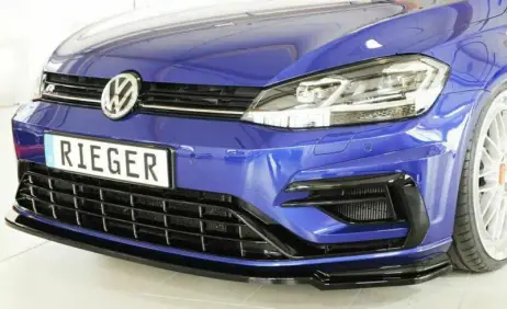 Worldwide Shipping Rieger Front Splitter Gloss Black - Golf MK7.5 R / R-Line