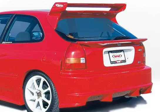 Clearance Honda Civic HB Wings West GSR Style Rear Bumper Cover - Fiberglass - 490180