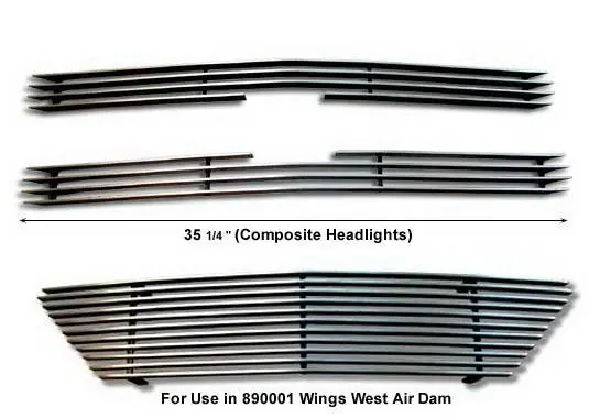 Direct From Manufacturer Chevrolet Blazer Wings West Billet Grille Set - 3PC - 302020