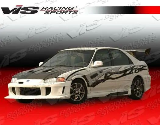 Wholesale Honda Civic 4DR VIS Racing Wings Front Bumper - 92HDCVC4DWIN-001