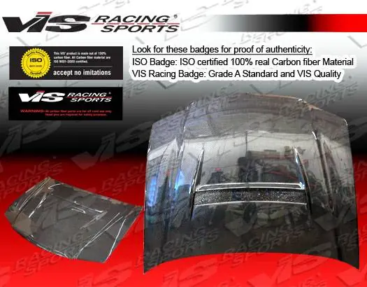 Acura TSX VIS Racing N1 Black Carbon Fiber Hood - 06ACTSX4DN1-010C Fan Favorite