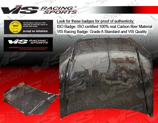 Last Chance BMW 3 Series 4DR VIS Racing OEM Black Carbon Fiber Hood - 06BME904DOE-010C