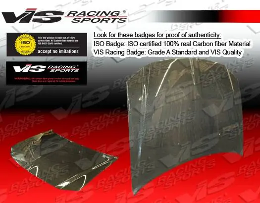 Original Dodge Magnum VIS Racing OEM Black Carbon Fiber Hood - 05DGMAG4DOE-010C