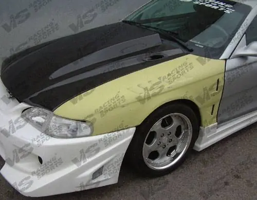 Today Only Ford Mustang VIS Racing Cowl Induction Black Carbon Fiber Hood - 94FDMUS2DCI-010C