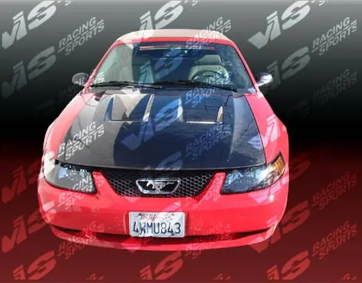 Professional Grade Ford Mustang VIS Racing Heat Extractor Black Carbon Fiber Hood - 94FDMUS2DGT-010C