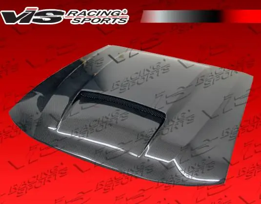 Best Choice Ford Mustang VIS Racing Stalker X Black Carbon Fiber Hood - 99FDMUS2DSTKX-010C