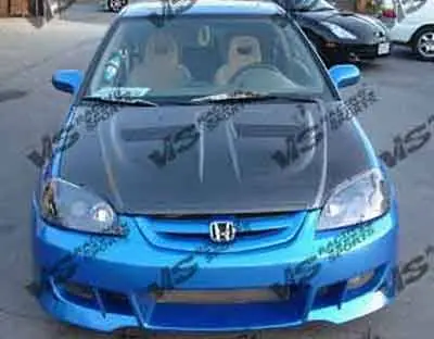 Honda Civic 2DR & 4DR VIS Racing Xtreme GT Black Carbon Fiber Hood - 01HDCVC2DGT-010C Brand New
