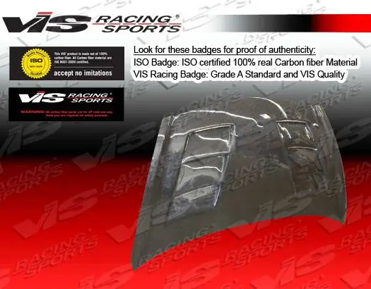 Genuine Honda Fit VIS Racing Terminator Black Carbon Fiber Hood - 07HDFIT4DTM-010C