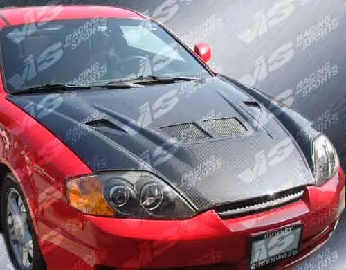 Seasonal Sale Hyundai Tiburon VIS Racing EVO Black Carbon Fiber Hood - 03HYTIB2DEV-010C