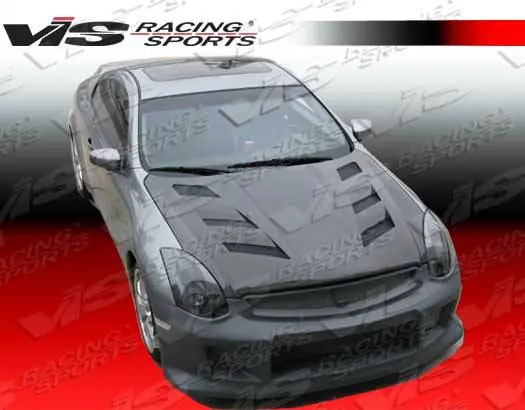 Infiniti G35 2DR VIS Racing AMS Black Carbon Fiber Hood - 03ING352DAMS-010C Trusted Brand