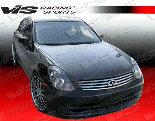 Grab Now Infiniti G35 4DR VIS Racing OEM Black Carbon Fiber Hood - 03ING354DOE-010C