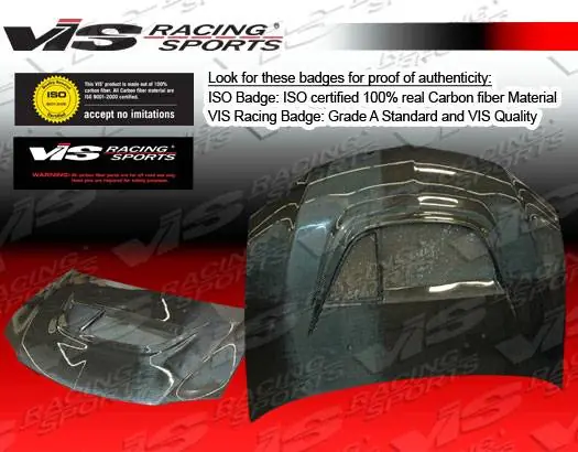 Mitsubishi Evolution 8 VIS Racing GT Black Carbon Fiber Hood - 03MTEV84DGT-010C Seasonal Sale