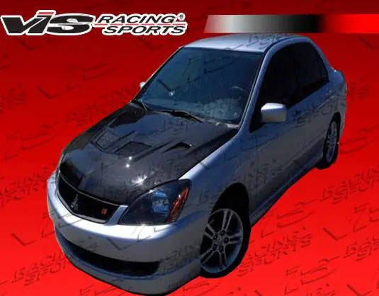 Brand New Mitsubishi Lancer VIS Racing EVO Black Carbon Fiber Hood - 04MTLAN4DEV-010C