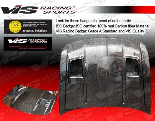 Authentic Nissan NX VIS Racing Terminator-2 Black Carbon Fiber Hood - 91NSNX2DTM2-010C