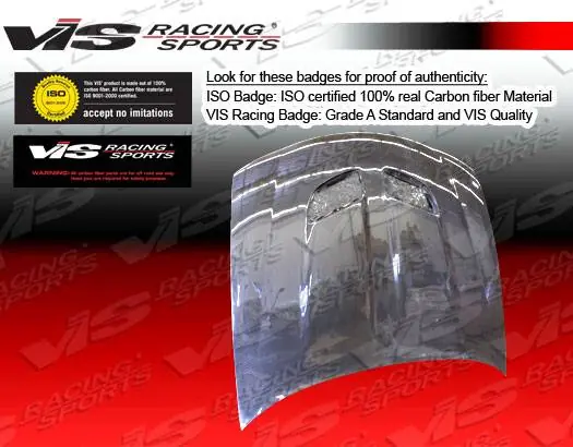 Pontiac GTO VIS Racing OEM Black Carbon Fiber Hood - 04PTGTO2DOE-010C Fan Favorite