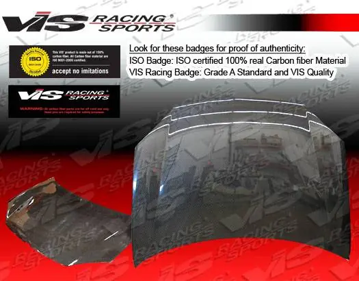 Fresh Stock Toyota Matrix VIS Racing OEM Black Carbon Fiber Hood - 02TYMAT4DOE-010C