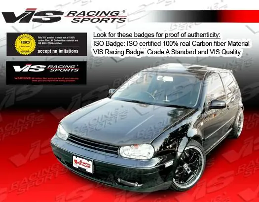 Volkswagen Golf VIS Racing Boser Black Carbon Fiber Hood - 99VWGOF2DBOS-010C Low Price