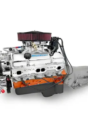 BluePrint Engines Standard Edition Builder Series Small Block Chevy 427 C.I. 540 HP Carbureted Crate Engine and 700R4 Automatic Transmission with Polished Pulley Kit Same Day Shipping