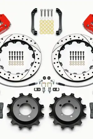 Wilwood Dynapro Radial Rear Kit 12.88in Drilled Red 2006-2007 Subaru W — PMD Premier Motoring Development Best Price