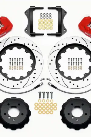 Free Returns Wilwood AERO6 Front Hat Kit 15.00 Drilled Red 2007-2011 BMW E90 Series — PMD Premier Motoring Development