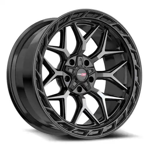 Vortek VRP-504 5x139.7/5x150 20x9 +18 Black Diamond Cut With Dark Tint Holiday Sale