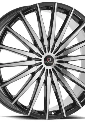 Genuine Cavallo CLV-34 6x135/6x139.7 20x8.5 +38 Gloss Black & Machined