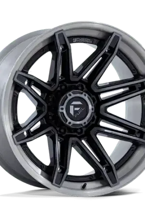 Fuel 1PC FC401 BRAWL 8X165.1 22x10 -18 GLOSS BLACK WITH BRUSHED GRAY TINT FACE & LIP Discount