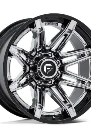 Fuel 1PC FC401 BRAWL 6X139.7 22x12 -44 CHROME WITH GLOSS BLACK LIP Luxury