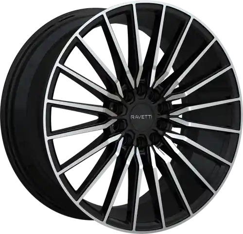 Budget RAVETTI M18 5X114.3/5X120 17x7.5 +38 BLACK MACHINED FACE