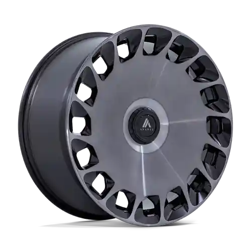 Asanti Black ABL-45 ARISTOCRAT 5X108/5X114.3 22X10.5 +45 GLOSS BLACK MACHINED FACE WITH DDT Same Day Shipping
