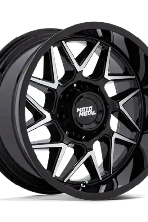Place Order Moto Metal MO812 TURBINE 8X170 20x10 -18 GLOSS BLACK W/ MACHINED FACE