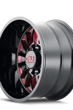 Cali Off-Road Summit 9110 6x135 24x14-76 Gloss Black/Red Milled Spokes Money Back Guarantee