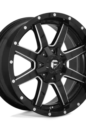 Fuel 1PC D610 MAVERICK 8X165.1 22X10 -24 GLOSS BLACK MILLED Instant Buy