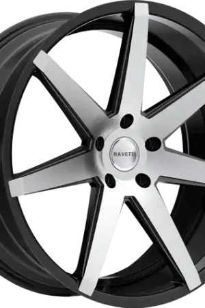 RAVETTI M7 5X127 22x10 +30 SATIN BLACK MACHINED Clearance