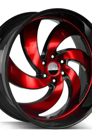 Certified Strada Street Classics Retro 6 6x139.7 26x10 +26 Gloss Black Candy Red Machine