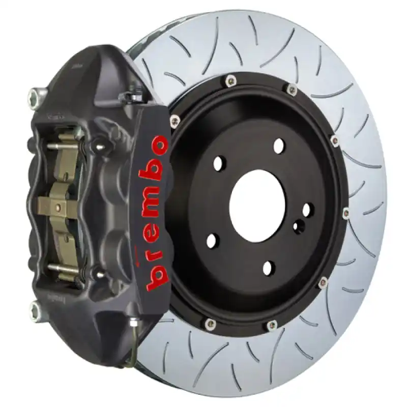 Reduced Price Brembo 15-23 Mustang Rear GTS BBK 4 Piston Cast 380x28 2pc Rotor Slott — PMD Premier Motoring Development